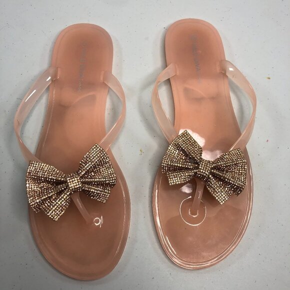 SPARKLE Bow Sandals 10 - Picture 1 of 3